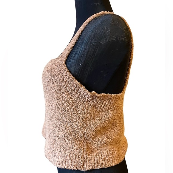 Forever 21 Peach Cream Fuzzy Cropped Sweater Tank Top 1X - Picture 6 of 9